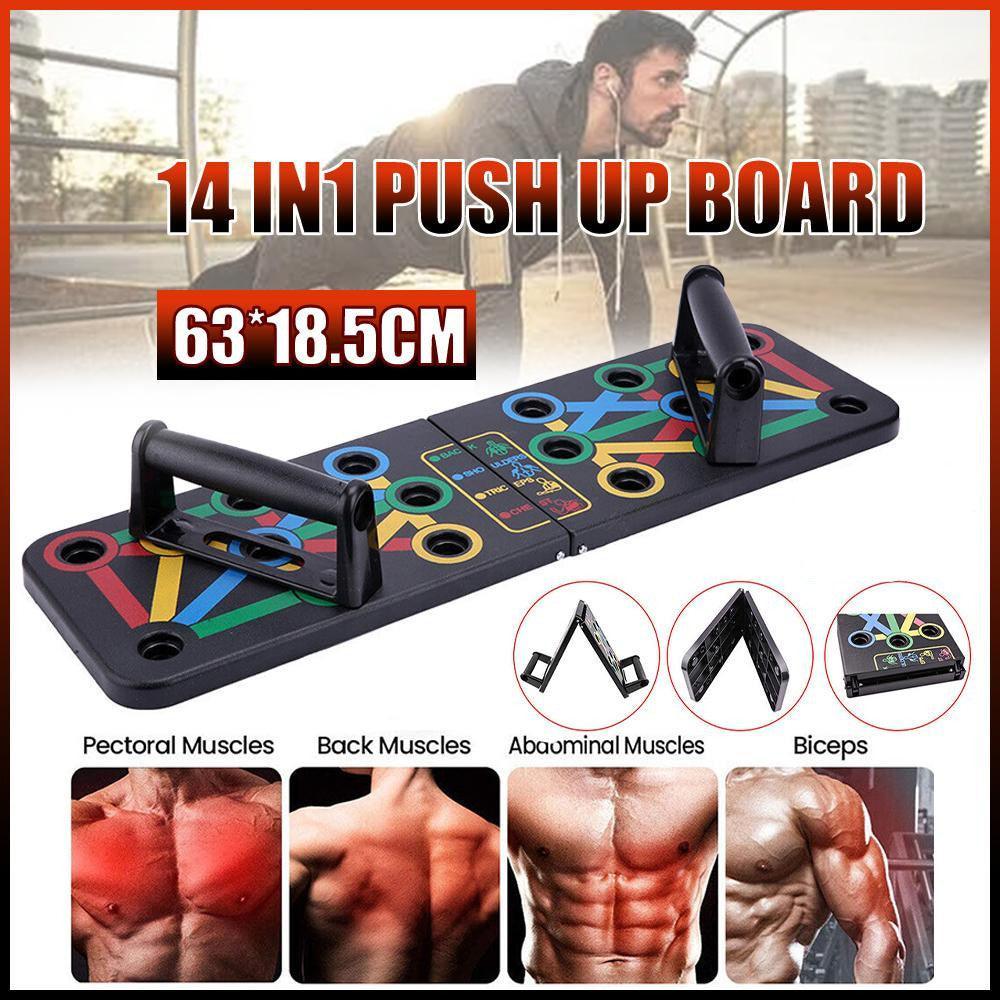 14 in 1 Push Up Board Rack Bar Grip Handle Muscle Train Gym Workout Fitness Stand
