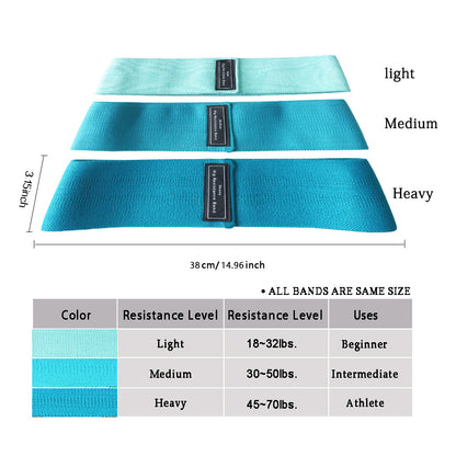 Blue Resistance Bands Set - 3 Levels Non-Slip Hip Bands for Strength Training