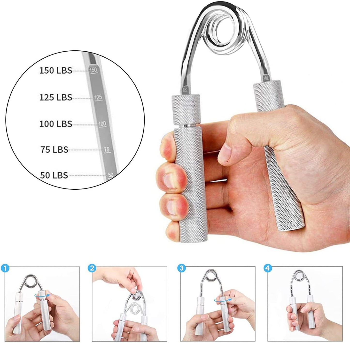 2 pcs Heavy Duty Metal Hand Grip Strengthener