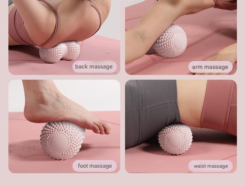 Black 2pcs Fascia Ball Foot Arch Massager Peanut Ball