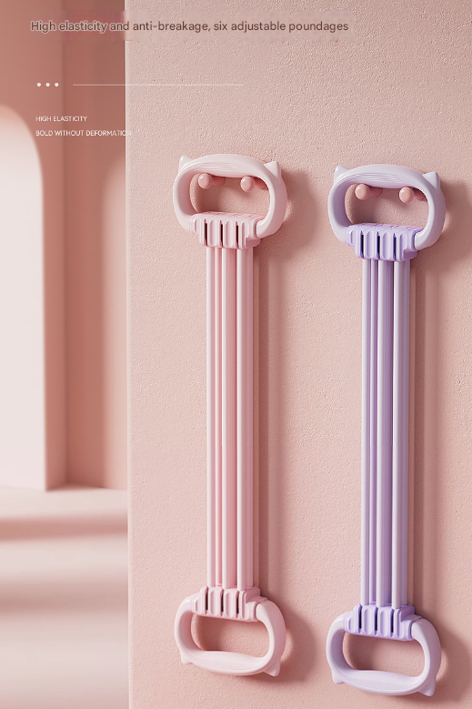 Resistance Chest Expander with 6 Levels - Cute Cat Ear Puller for Full Body Workout