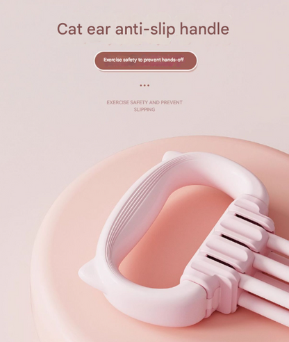 Resistance Chest Expander with 6 Levels - Cute Cat Ear Puller for Full Body Workout
