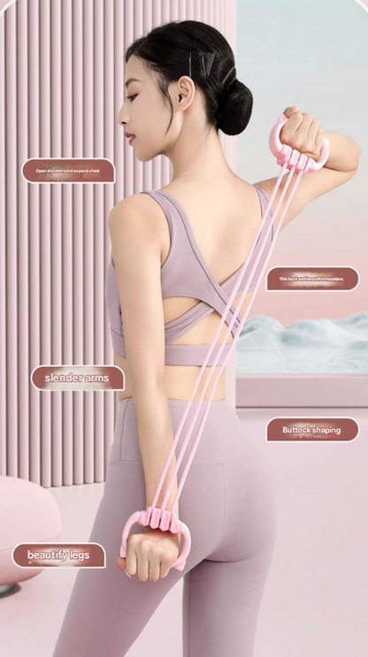 Resistance Chest Expander with 6 Levels - Cute Cat Ear Puller for Full Body Workout