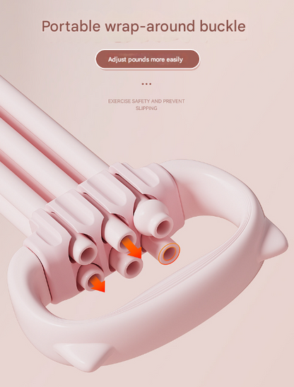 Resistance Chest Expander with 6 Levels - Cute Cat Ear Puller for Full Body Workout