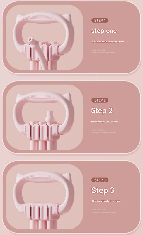 Resistance Chest Expander with 6 Levels - Cute Cat Ear Puller for Full Body Workout